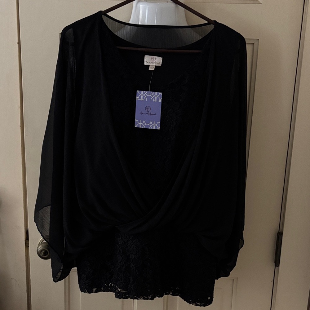 Hot in Hollywood Black Sheer Blouse